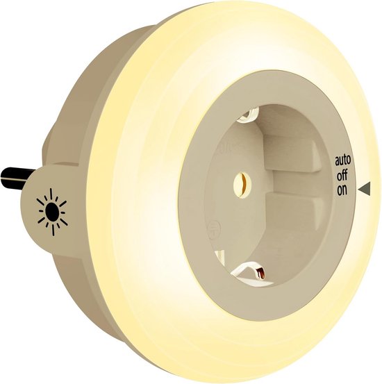 Nachtlampje met Schemersensor voor Stopcontact - Automatisch Dimbare LED Nachtlamp van Merkloos