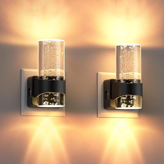 Nachtlampje met Sensor - Nachtlamp Cilinder - Veilig Lopen - Automatische Schemering - 2 stuks - Wit