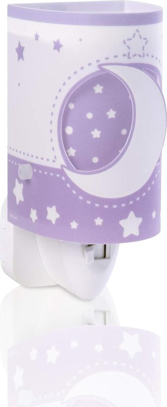 Nachtlampje Moon Light paars - ideaal voor kinderenkamer - 63235Ll maanlicht van Merkloos
