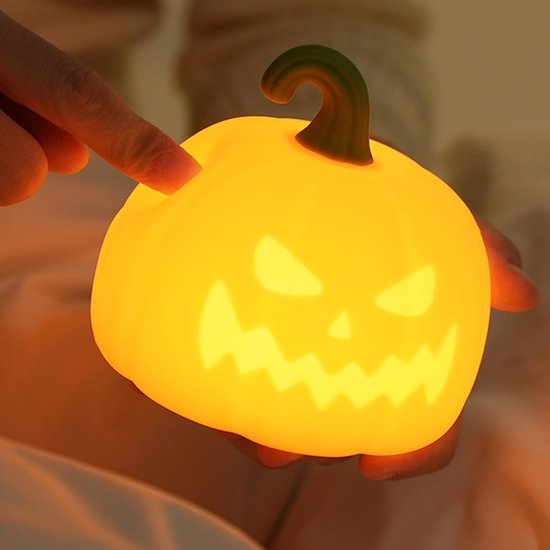Nachtlampje - Nachtlamp - dimbare bedlamp in 7 kleuren - Nachtlamp met aanraakbediening en timer -Nachtlampje kinderen/volwassenen - Halloween verlichting - Pompoen van Balippe.