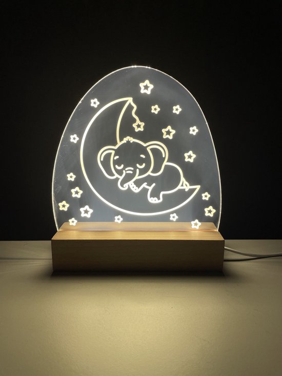 Nachtlampje - Nachtlampje kinderen - Nachtlampje baby - Nachtlampjes - Nachtlamp - Tafellamp - Bedlamp - Nachtlampje volwassenen - Babykamer - Kinderkamer accessoires - Tafellamp slaapkamer - Nachtkast lamp van CNCCreative
