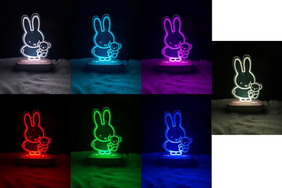 Nachtlampje - Nijntje - Nijntje lamp - Nijntje versiering - Nachtlampje kinderen - Nachtlampje baby - Nachtlampjes - Nachtlamp - Tafellamp - Bedlamp - Nachtlampje volwassenen - Babykamer - Tafellamp slaapkamer - Nachtkast lamp van N/A