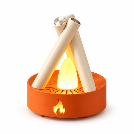 Nachtlampje oplaadbaar - Kleine Kampvuur Nachtlamp - Oplaadbare Sfeerlamp met Vlammensimulatie en 5 Witte Ruis Geluiden - Draagbare Slaaphulp en Bedlampje - Voor Slaapkamer en Camping - Wit van Bobypet