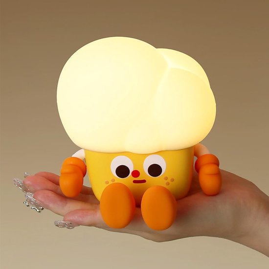 Nachtlampje Popcorn-Popcorn-Instelbare helderheid-Babykamer-Bedlampje-aanraakbediening-Timer-Oplaadbaar-warm licht-Geschikt voor ieder kind van OneFire