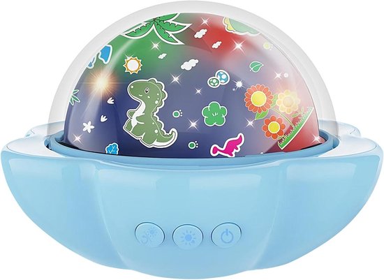 Nachtlampje Projector - Kinderlamp Educatief - Sfeervolle Verlichting - Stille Werking Oogzorg - 12 x 18 x 12 cm - Blauw