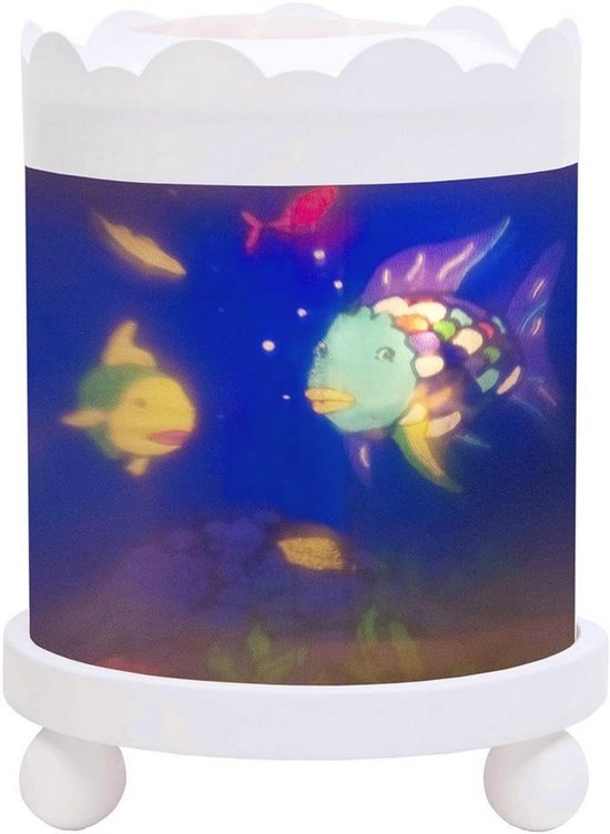 Nachtlampje Regenboogvis - Magische Carrousel - Ideaal Geboortegeschenk - Rustgevend Licht met Geanimeerde Afbeeldingen van Merkloos