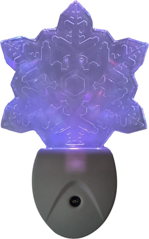 Nachtlampje RGB sneeuwvlok - dagnachtsensor - 7 kleuren licht 0.5W van Aigostar