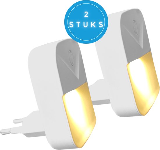 Nachtlampje Stopcontact - 2 stuks - Slaaplampje - Nachtlampje baby - Kerstcadeau - Nachtlampje Kinderen - Nachtlampje Volwassenen - Dag en Nacht Sensor -Warm Wit Licht - Fienosa