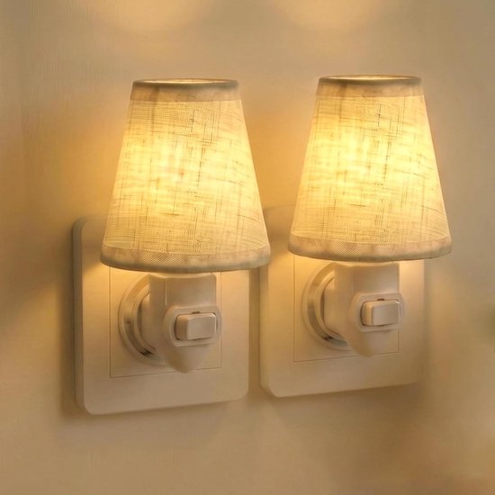 Nachtlampje Stopcontact - Kindernachtlampje - Sfeerverlichting Creëren - Vintage Stijl - 2 Stuks - Warmwit