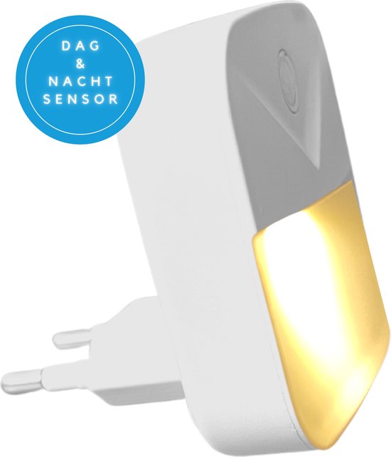 Nachtlampje Stopcontact - Nachtlampje Kinderen - Nachtlampje Baby - Kerstcadeau - Nachtlampje Volwassenen - Dag en Nacht Sensor -Warm Wit Licht - Fienosa