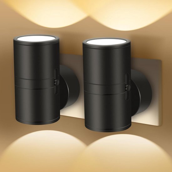 Nachtlampje Stopcontact - Stekkerlampen - Automatische Lichtsensor En Instelbare Helderheid - 2 Stuks - Voor Slaapkamer/Gang/Warmwit van Luxari