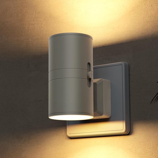 Nachtlampje Stopcontact - Stekkerlicht Dimbaar - Veilig Oriënteren - Schemeringssensor - 10x5x10cm - Cementgrijs