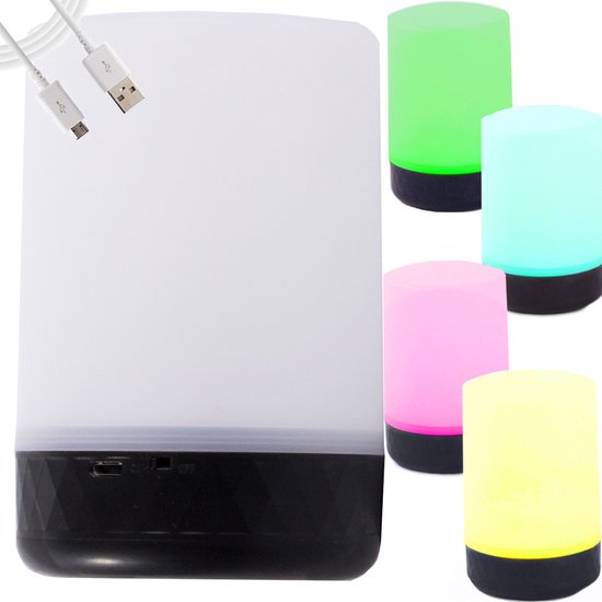 Nachtlampje Usb Oplaadbaar - RGB - 2 Standen - 8 Verschillende Led kleuren - Smart touch van Lumido