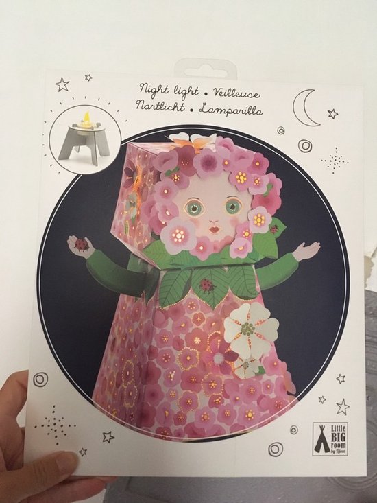 Nachtlampje van Papier bloem met LED-lampje van N/A