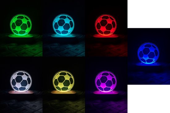 Nachtlampje - Voetbal lamp - Voetbal decoratie - Voetbal slaapkamer - Voetbalkamer - Nachtlampje kinderen - Nachtlampje baby - Nachtlampjes - Nachtlamp - Tafellamp - Bedlamp - Nachtlampje volwassenen - Tafellamp slaapkamer - Nachtkast lamp van N/A