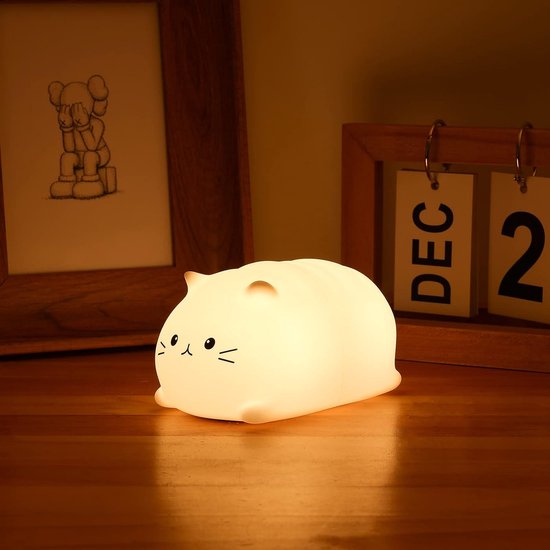 Nachtlampje - Voor Kinderen - 7 Kleuren Licht - Draagbaar - Silicone Kawaii Nachtlamp van N/A