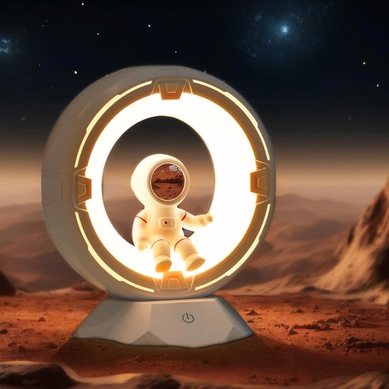 Nachtlampje voor kinderen, astronaut ruimte nachtlampje lamp met 12 niveaus koud warm licht oplaadbare dimbare kraan touch nachtlampje voor kinderen kinderen peuter slaapkamer nachtkastje van Merkloos