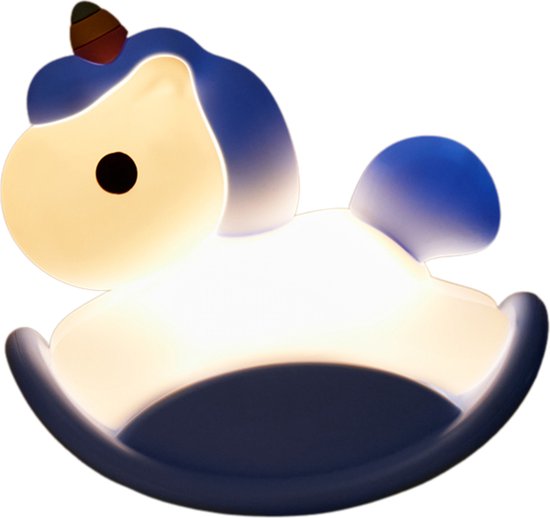 Nachtlampje voor Kinderen | Draagbaar | Unicorn | Eenhoorn | 100% BPA vrij | Blauw | Timer | Dimbaar | Nachtlampje Baby | USB oplaadbaar | LED | Zacht Siliconen | Babykamer verlichting | Veilig voor kinderen | Cadeau | Slaaptrainer | Geborgenheid | van Little Moonshine
