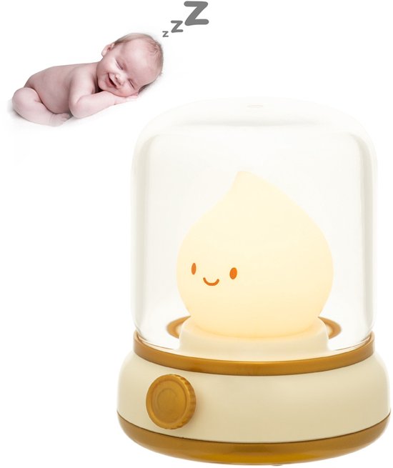 Nachtlampje voor Kinderen en Baby - Draadloos - Dimbaar met 2 kleuren - USB oplaadbaar - Bedlamp - Voor babykamer van Merkloos