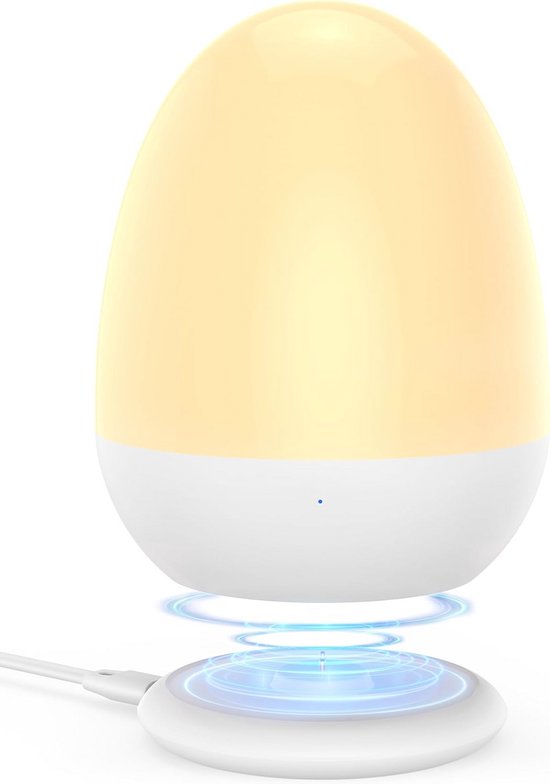 Nachtlampje voor kinderen met touch-bediening en timerinstelling - babyeierlamp voor borstvoeding