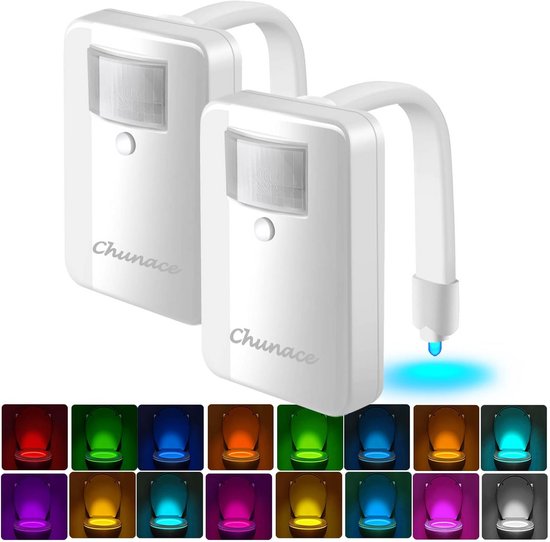 Nachtlampje voor toilet met bewegingssensor en 16 kleuren LED - Unieke badkameraccessoires