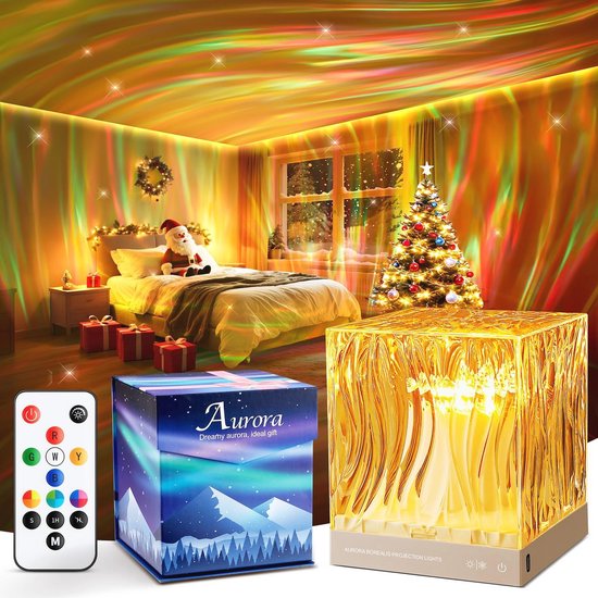Nachtlampjes met Noorderlicht Projector en Dimbare Functies - 18 Kleuren Galaxy Licht met Afstandsbediening en Timer