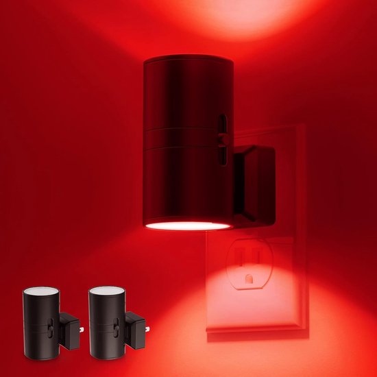 Nachtlampjes Plug-in - Slaaphulp Verlichting - Donkere Ruimtes - Automatische Sensor - Compact Ontwerp - Rood Licht van Merkloos