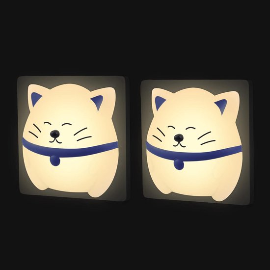 Nachtlicht - Katje Nachtlampje - Nachtlicht voor Kinderen In de Muur met Bed Lamp Baby Kamer Pasgeboren Cadeau- 2 Stuks van Merkloos