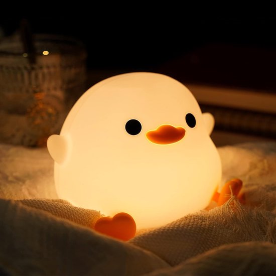Nachtlicht - sfeerlicht - Cartoon lamp - Oplaadbare bed koplamp - Mood verlichting - Drie versnellingen regeling - bean eend vorm - schattig gastvrij - geschikt voor kinderkamers en kinderkamer - een geweldig cadeau voor kinderen van Merkloos