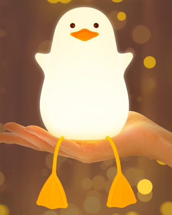 Nachtlicht - sfeerlicht - Cartoon lamp - Oplaadbare bed koplamp - Mood verlichting - Drie versnellingen regeling - Lange voeten eend vorm - Schattig warm - geschikt voor kinderkamers en kinderopvoeding - een geweldig cadeau voor kinderen van Merkloos