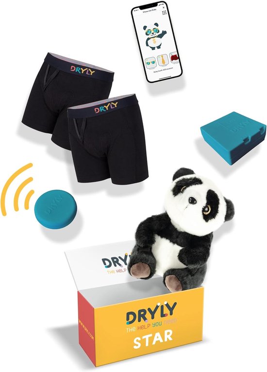 Nachtplas Alarm - Bedplassen Hulp - Zindelijkheidstraining - Met App Connectie - Maat 98-104 - Blauw