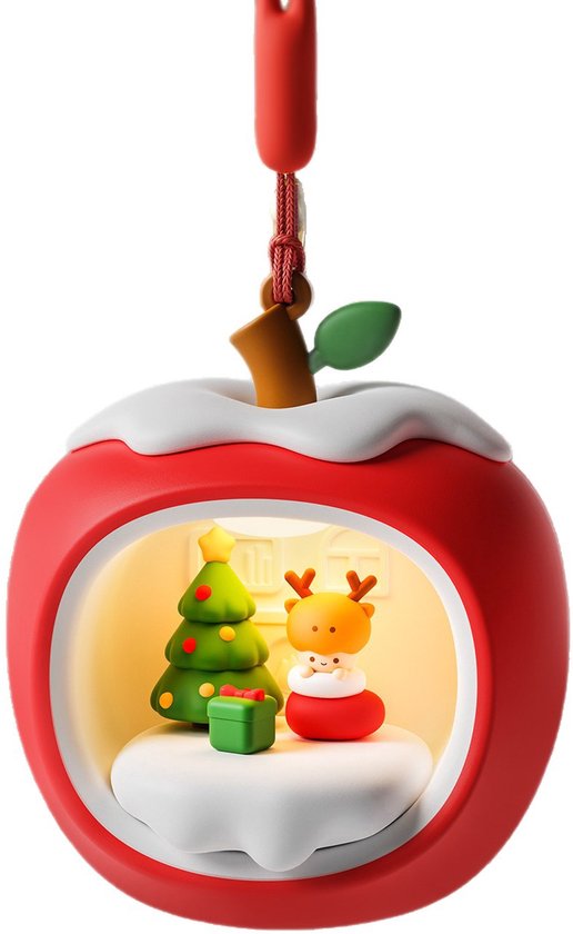 Namajunas - apple vormig nachtlampje - 3 standen dimbaar - met ophangkoord - oplaadbaar en met stekker - creatief feestcadeau - tafel decoratie - compact en draagbaar - kerstappel - sfeernachtlampje voor naast het bed van Namajunas