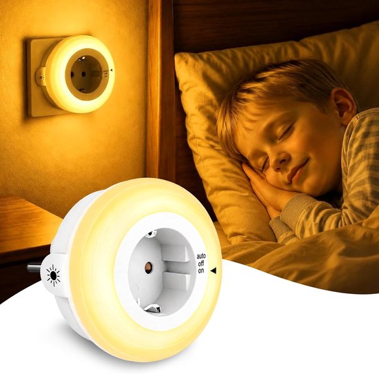 Namajunas -Nachtlampje - nachtlampje voor in het stopcontact - nachtlampje voor kinderen - nachtlampje voor volwassenen - oogvriendelijk licht, drie kleuren instelbaar — geschikt voor gangen, trappenhuizen, kinderkamers, slaapkamers 2-pack van Namajunas