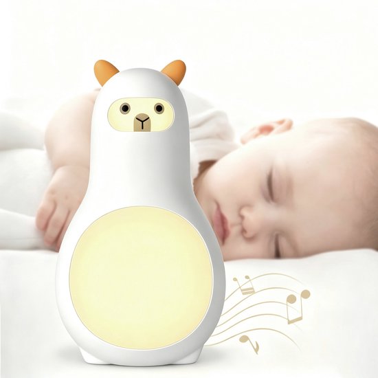 Namajunas - White noise machine - White noise Baby & Volwassenen - Witte ruis machine - White Noise - Alpaca Witte Ruis Apparaat - Slaaptrainer - Met Nachtlampje en Timer & Huilsensor- Slaaphulp - 24 Rustgevende Geluiden - Met Koord