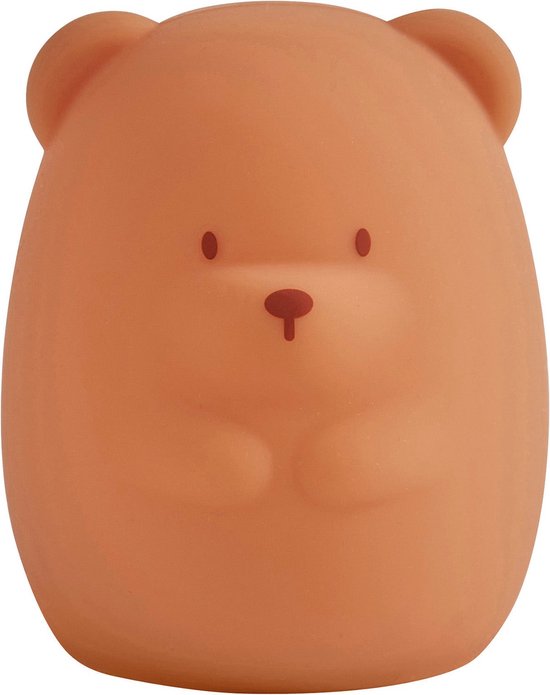 Nattou Silicone - Nachtlamp voor Baby's - Beer - 11 cm - Oranje van Nattou