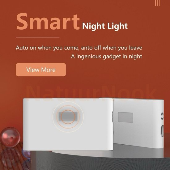 NatuurNook® - LED Nachtlampje - 2 stuks - Nachtlampjes - Sensor lamp binnen - Trapverlichting led bewegingssensor - Trapverlichting draadloos - Oplaadbaar - Wandlamp binnen - Kastverlichting- Met Vierkante lens - Wit van Merkloos