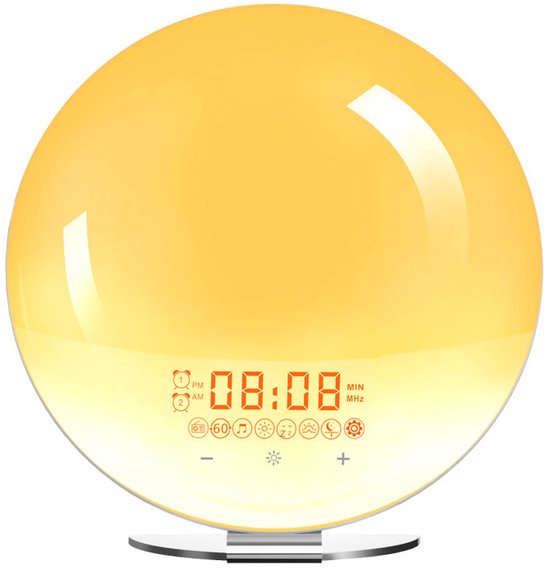 NAXSIR - wake up light - wekker met licht - zonsopgang simulatie - fm radio - slaapgeluiden - nachtlamp van NAXSIR