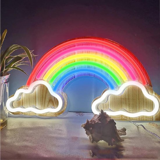 Neon LED Regenbooglamp voor Wandmontage - Sfeervolle Nachtlamp voor Kinderen met USB Stroom van Merkloos