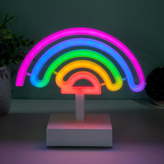 Neon Regenbooglamp van Paladone van Merkloos
