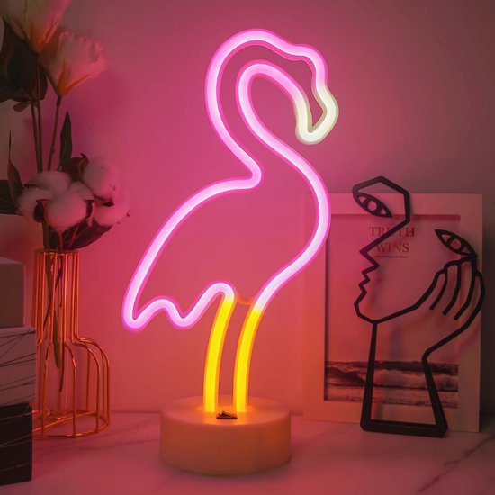 Neonlicht - LED Flamingo - Roze - Decoratie - Sfeerverlichting - Wandlamp - Neonlicht - Decoratief Licht