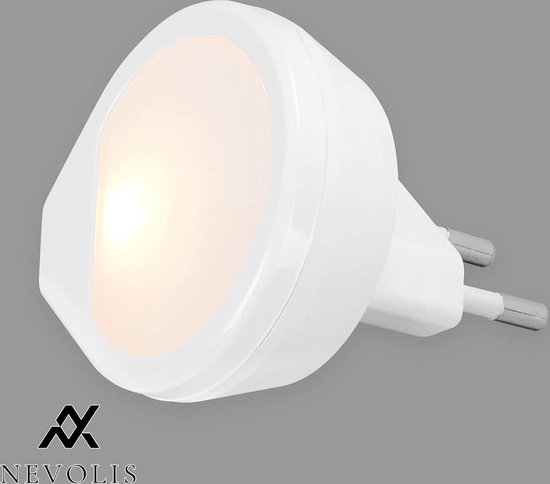 Nevolis LED nachtlampje warm wit licht fitting stekkerlampje traplicht 54x54x21 mm . van Nevolis