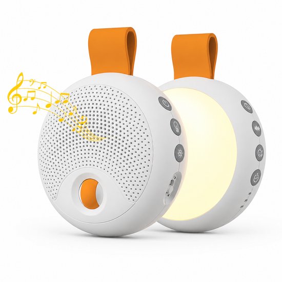 Nexeli NX-KC-30 White Noise Machine - Baby Nachtlamp & Huilsensor – Draagbaar Slaapgeluiden Speaker – 21 Kalmerende Geluiden – Oplaadbaar – Wit