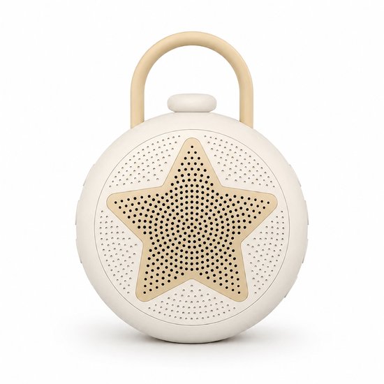 Nexeli NX-KC-35 White Noise Machine Baby met Sterrennachtlamp & Huilsensor – Draagbaar Slaapgeluiden Apparaat – 21 Kalmerende Geluiden – Oplaadbaar – Beige