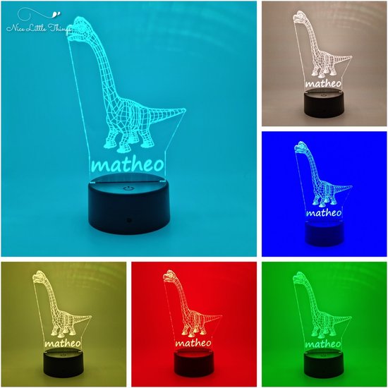 [Nice Little Things] - Gepersonaliseerde RGB LEDlamp Brachiosaurus van Nice Little Things