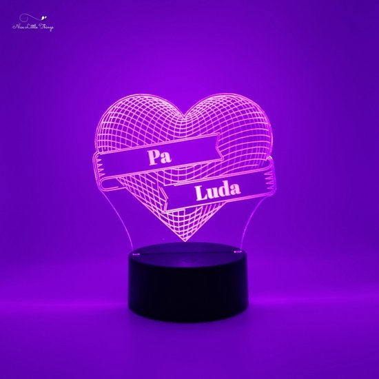 [Nice Little Things] - Gepersonaliseerde RGB LEDlamp Hartje van Nice Little Things