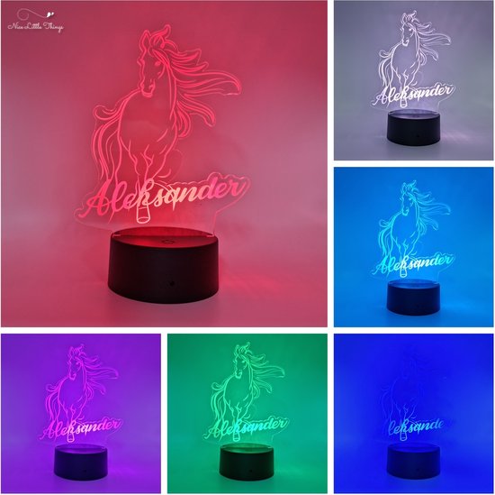 [Nice Little Things] - Gepersonaliseerde RGB LEDlamp Paard van Nice Little Things