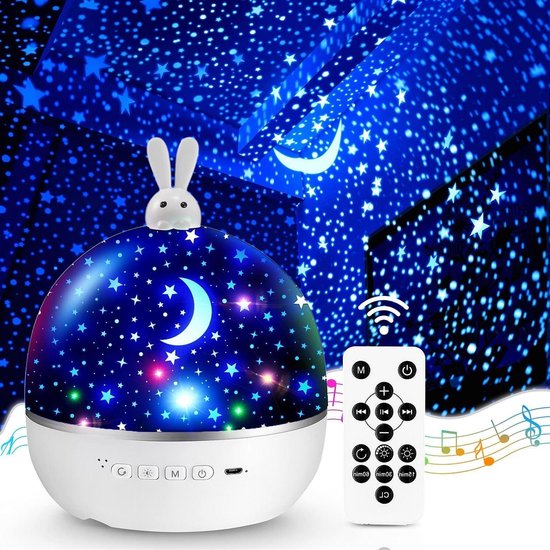 Night Light nachtlampje sterrenhemel projector kinderen - 15 films - nachtlampje baby muziekdoos - meisjes - bluetooth bedlampje - kinderlamp - kinderkamer decoratie babycadeau van Bellissy