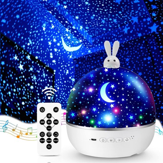 Night Light, nachtlampje sterrenhemel projector kinderen met 15 films, nachtlampje kinderen nachtlampje baby, muziekdoos baby meisjes, bluetooth bedlampje kinderlamp kinderkamer decoratie, babycadeau van Moredig