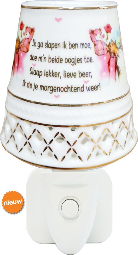 Nightlight Bone China LED Ik ga slapen roze New Dutch® van New Dutch®