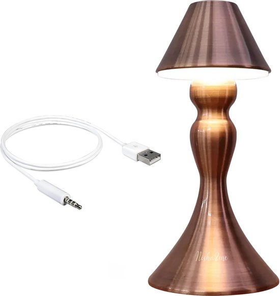 Nisha & Me LED Nachtlampje Bedlamp Oplaadbare Dimbaar USB kabel Draadloos Modern - Touchlamp - Mooi decoratie van Nisha & Me